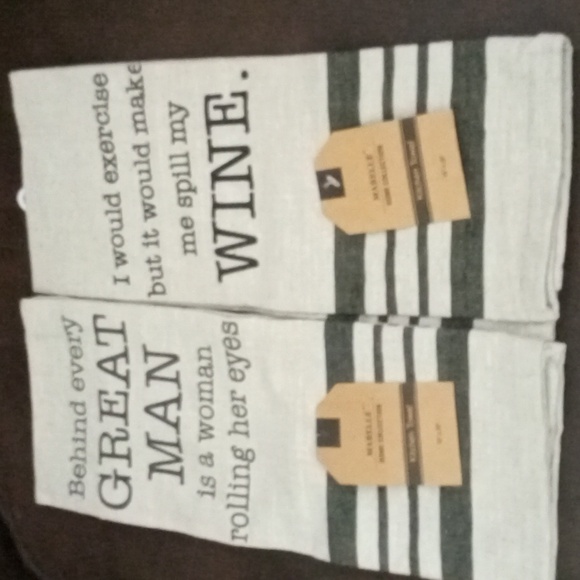 Mabelle Home Collection Pair Of Kitchen Towels Cotton Tea Towels - Picture 1 of 3